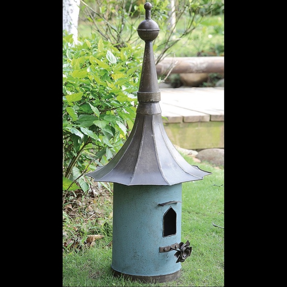 🕊🐣 EXTRA LARGE White & Silver Bird house, NIB